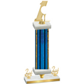 Premium Single Blue Glacier Second Place Golf Trophy