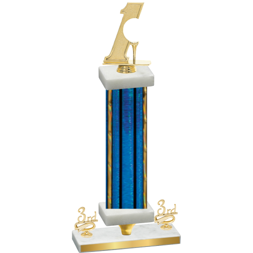 Premium Single Blue Glacier Third Place Golf Trophy