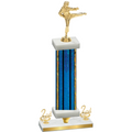 Premium Single Blue Glacier Second Place Karate Trophy