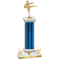 Premium Single Blue Glacier Second Place Karate Trophy
