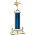 Premium Single Blue Glacier Victory Karate Trophy