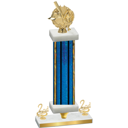 Premium Single Blue Glacier Second Place Baseball Trophy