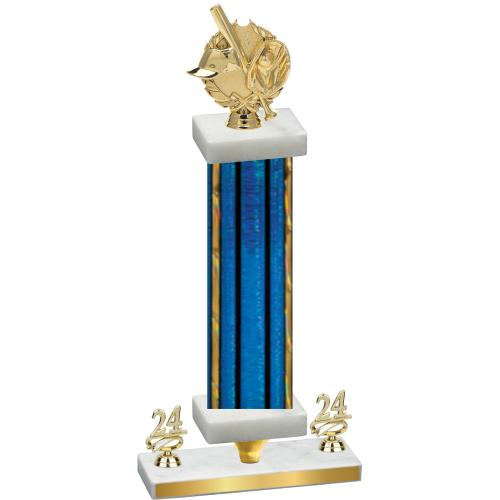 Premium Single Blue Glacier Year Baseball Trophy