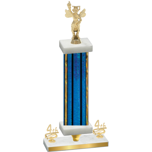 Premium Single Blue Glacier Fourth Place Academics Trophy