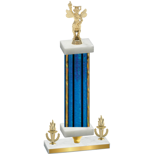 Premium Single Blue Glacier Victory Academics Trophy