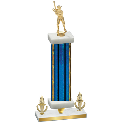 Premium Single Blue Glacier Victory Baseball Trophy