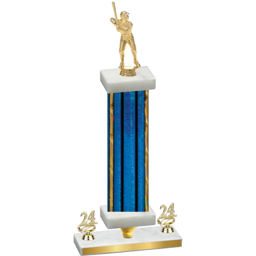 Premium Single Blue Glacier Year Baseball Trophy
