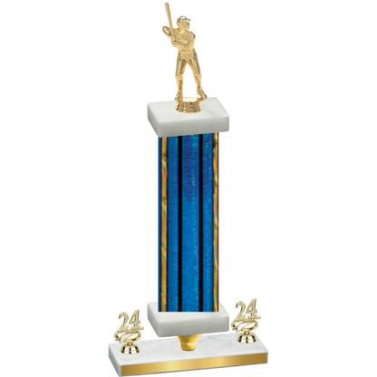 Premium Single Blue Glacier Year Baseball Trophy