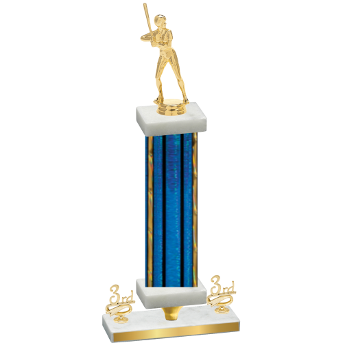 Premium Single Blue Glacier Third Place Softball Trophy