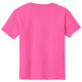 Safety Pink back - Gildan Youth Heavy Cotton 100% Cotton T-Shirt
