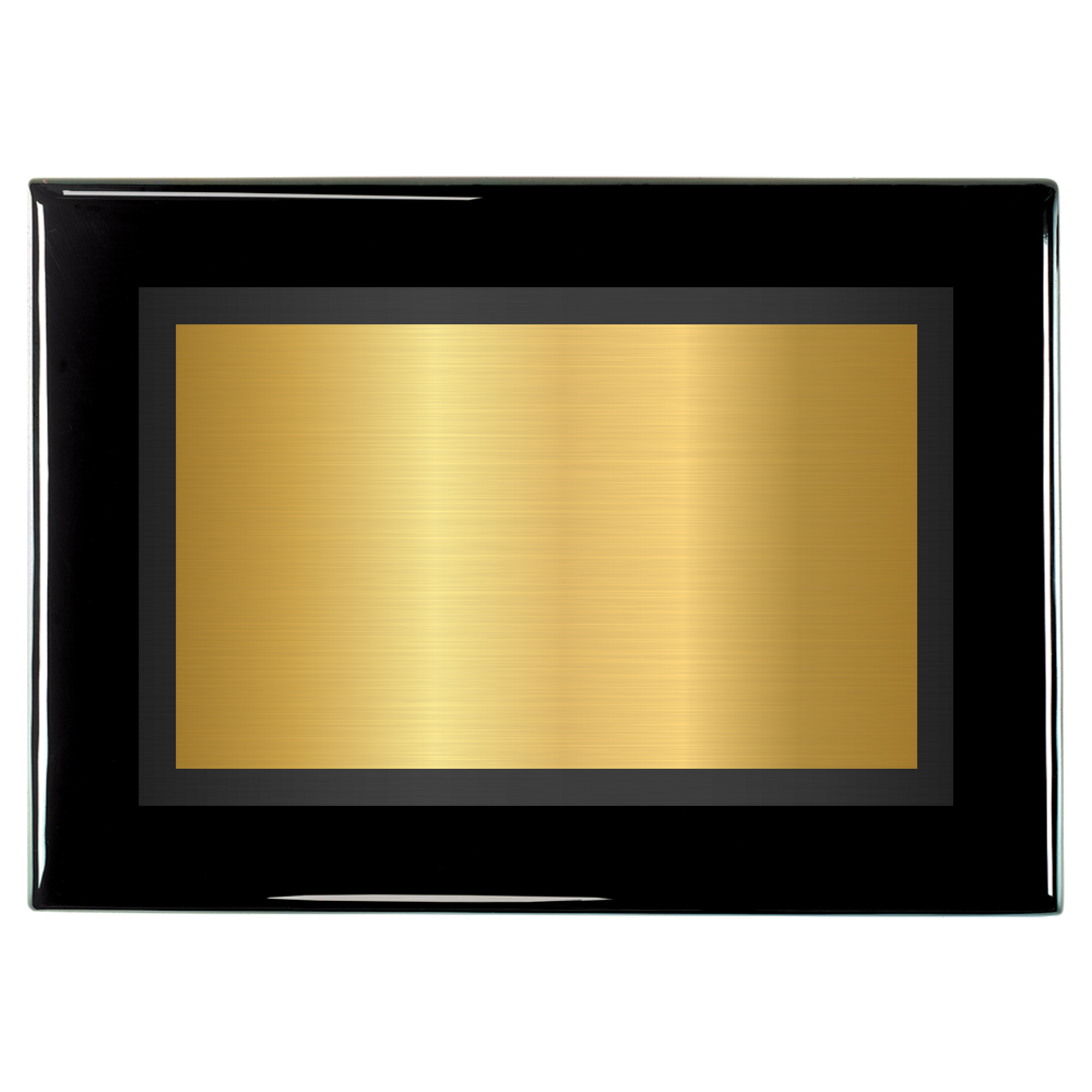 Black Piano Two-Toned Full Plate Plaque with Black Background