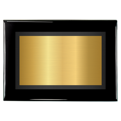 Black Piano Two-Toned Full Plate Plaque with Black Background