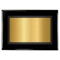Black Piano Two-Toned Full Plate Plaque with Black Background