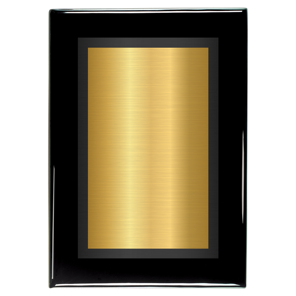 Black Piano Two-Toned Full Plate Plaque with Black Background