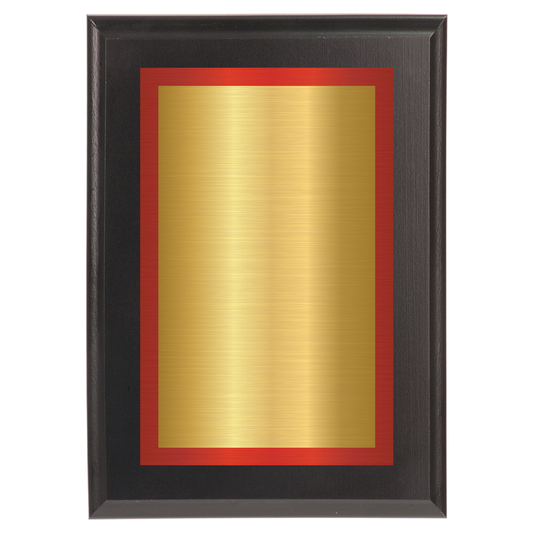 Black Two-Toned Full Plate Plaque with Red Background