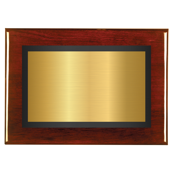 Rosewood Two-Toned Full Plate Plaque with Black Background