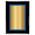 Black Piano Two-Toned Full Plate Plaque with Blue Background
