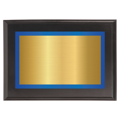 Black Two-Toned Full Plate Plaque with Blue Background