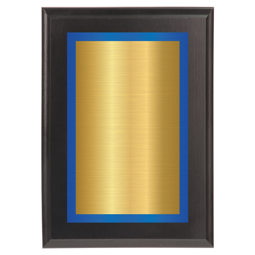 Black Two-Toned Full Plate Plaque with Blue Background