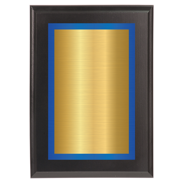 Black Two-Toned Full Plate Plaque with Blue Background