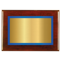 Rosewood Two-Toned Full Plate Plaque with Blue Background