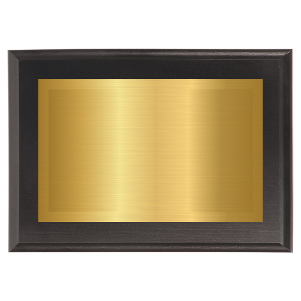 Black Two-Toned Full Plate Plaque with Gold Background