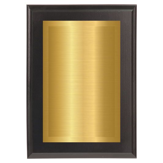 Black Two-Toned Full Plate Plaque with Gold Background