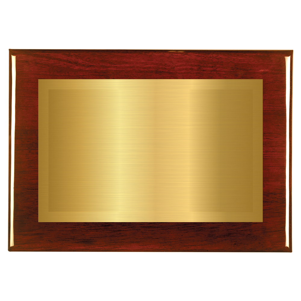 Rosewood Two-Toned Full Plate Plaque with Gold Background