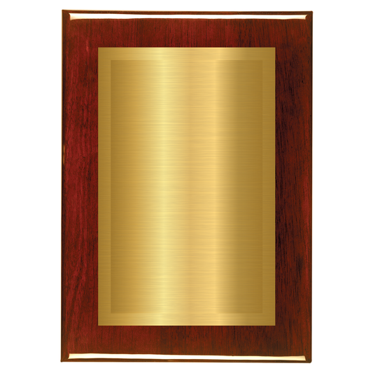Rosewood Two-Toned Full Plate Plaque with Gold Background