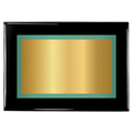 Black Piano Two-Toned Full Plate Plaque with Green Background