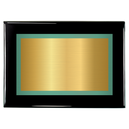 Black Piano Two-Toned Full Plate Plaque with Green Background