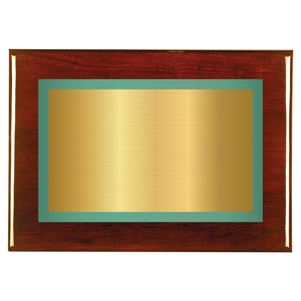 Rosewood Two-Toned Full Plate Plaque with Green Background