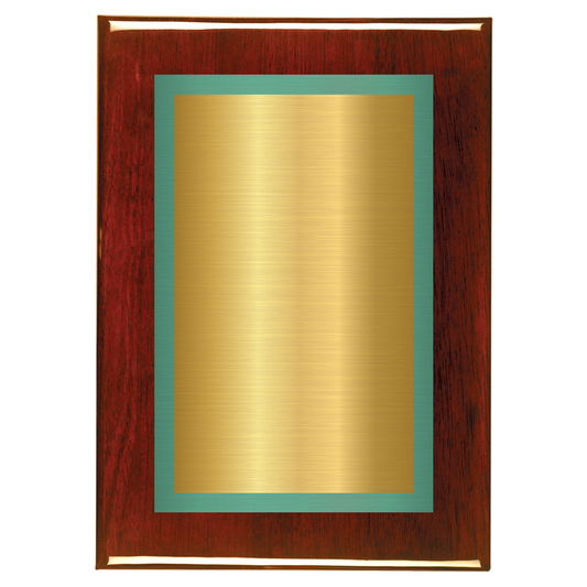 Rosewood Two-Toned Full Plate Plaque with Green Background