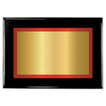 Black Piano Two-Toned Full Plate Plaque with Red Background