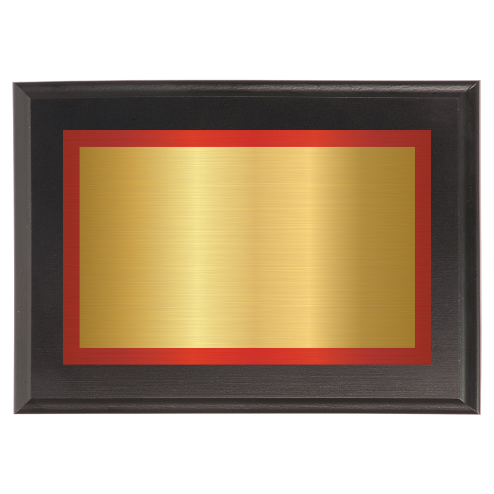 Black Two-Toned Full Plate Plaque with Red Background