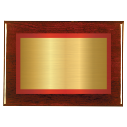 Rosewood Two-Toned Full Plate Plaque with Red Background