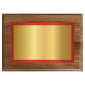 Genuine Walnut Two-Toned Full Plate Plaque with Red Background