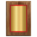Genuine Walnut Two-Toned Full Plate Plaque with Red Background