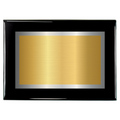 Black Piano Two-Toned Full Plate Plaque with Silver Background