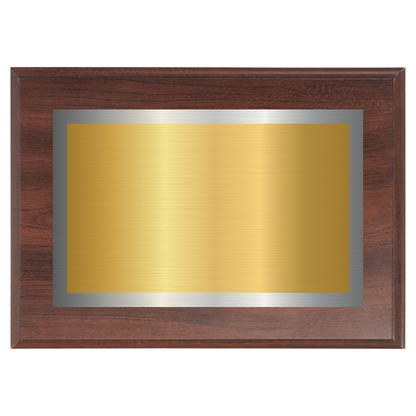 Cherry Two-Toned Full Plate Plaque with Silver Background