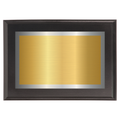 Black Two-Toned Full Plate Plaque with Silver Background