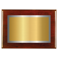 Rosewood Two-Toned Full Plate Plaque with Silver Background