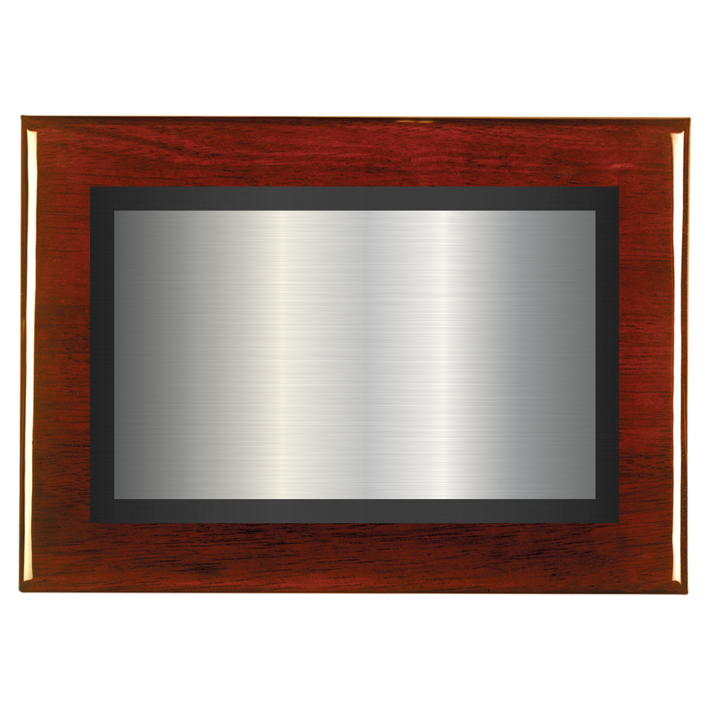 Rosewood Two-Toned Full Plate Plaque with Black Background