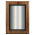 Genuine Walnut Two-Toned Full Plate Plaque with Black Background