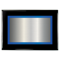 Black Piano Two-Toned Full Plate Plaque with Blue Background