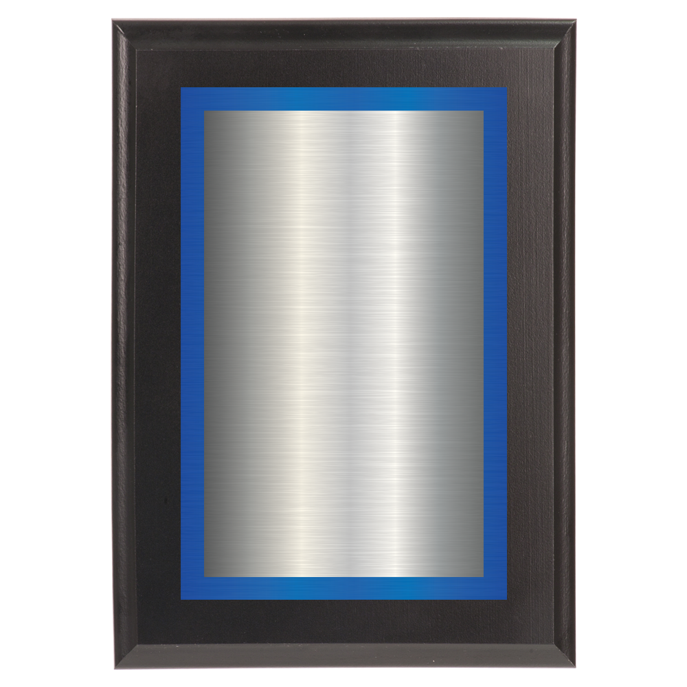 Black Two-Toned Full Plate Plaque with Blue Background