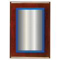 Rosewood Two-Toned Full Plate Plaque with Blue Background