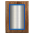 Genuine Walnut Two-Toned Full Plate Plaque with Blue Background