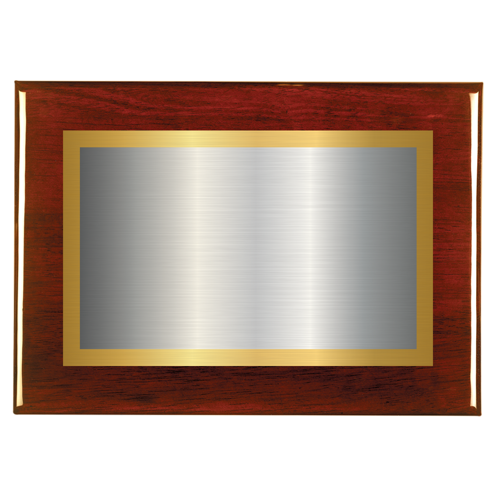 Rosewood Two-Toned Full Plate Plaque with Gold Background