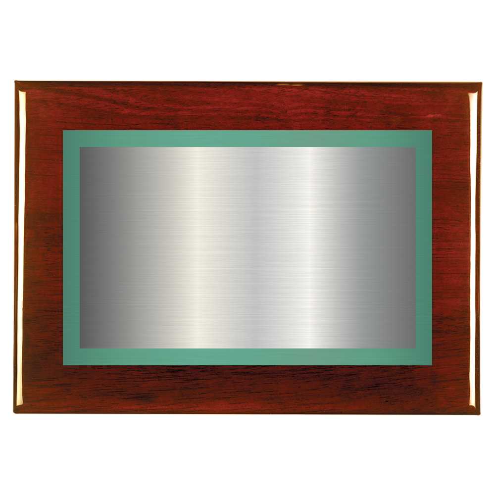 Rosewood Two-Toned Full Plate Plaque with Green Background